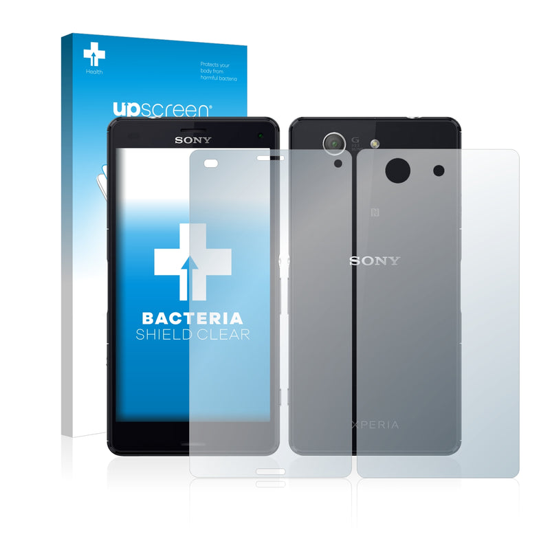 upscreen Bacteria Shield Clear Premium Antibacterial Screen Protector for Sony Xperia Z3 Compact D5803 (Front + Back)