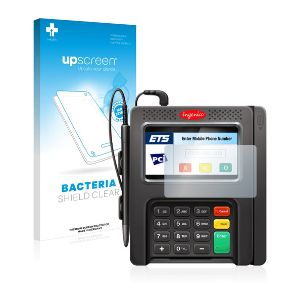 upscreen Bacteria Shield Clear Premium Antibacterial Screen Protector for Ingenico iSC Touch 250