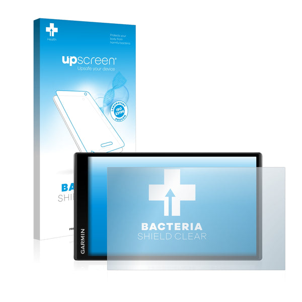 upscreen Bacteria Shield Clear Premium Antibacterial Screen Protector for Garmin Camper 770 LMT-D