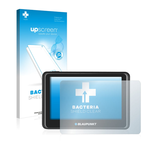 upscreen Bacteria Shield Clear Premium Antibacterial Screen Protector for Blaupunkt TravelPilot 65 Active