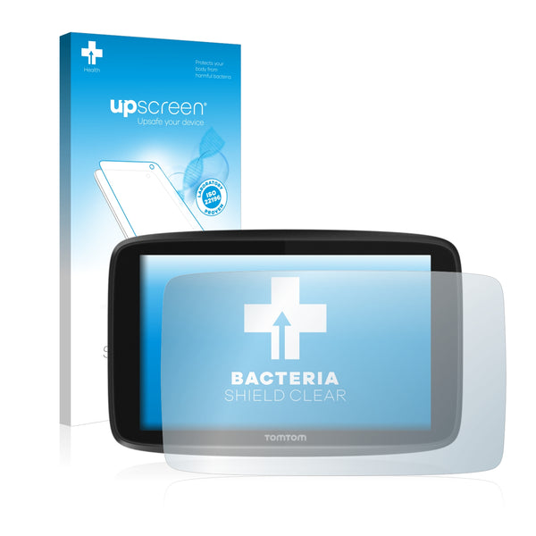 upscreen Bacteria Shield Clear Premium Antibacterial Screen Protector for TomTom GO 6250