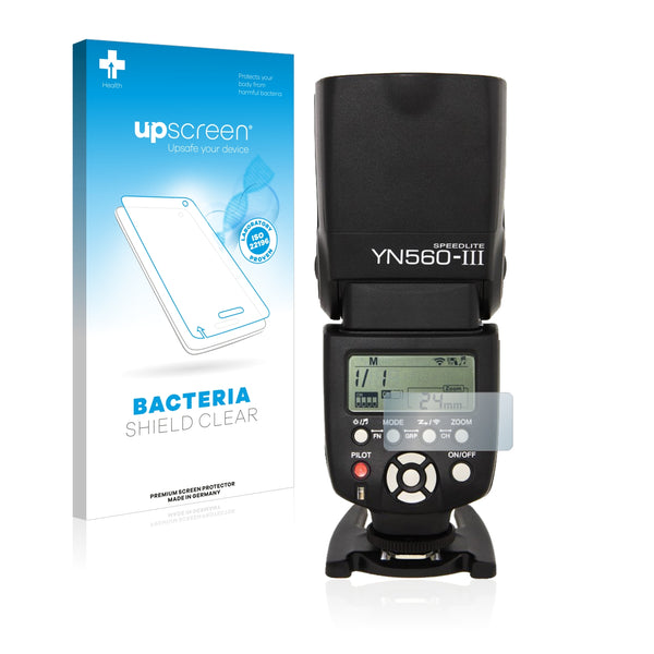 upscreen Bacteria Shield Clear Premium Antibacterial Screen Protector for Yongnuo YN 560 Mark III