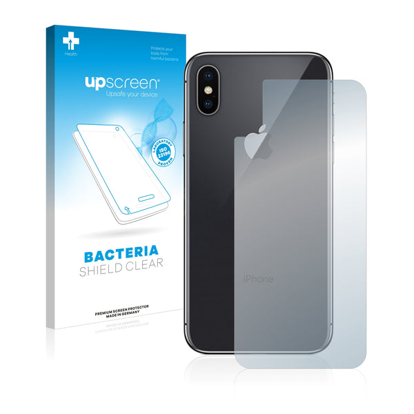 upscreen Bacteria Shield Clear Premium Antibacterial Screen Protector for Apple iPhone X (Back)
