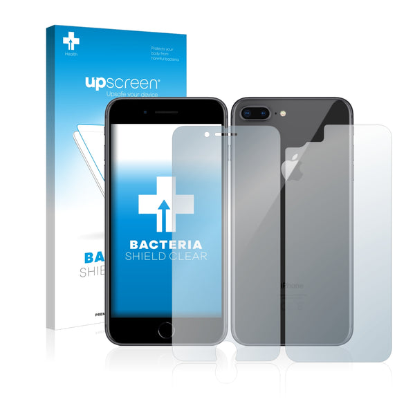 upscreen Bacteria Shield Clear Premium Antibacterial Screen Protector for Apple iPhone 8 (Front + Back)