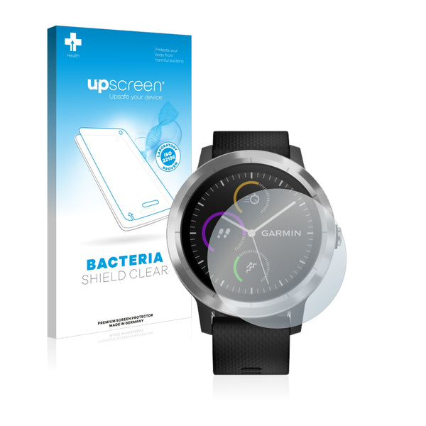 upscreen Bacteria Shield Clear Premium Antibacterial Screen Protector for Garmin vivoactive 3