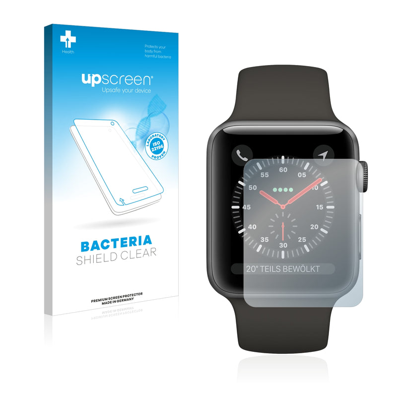 upscreen Bacteria Shield Clear Premium Antibacterial Screen Protector for Apple Watch Series 3 (38 mm)