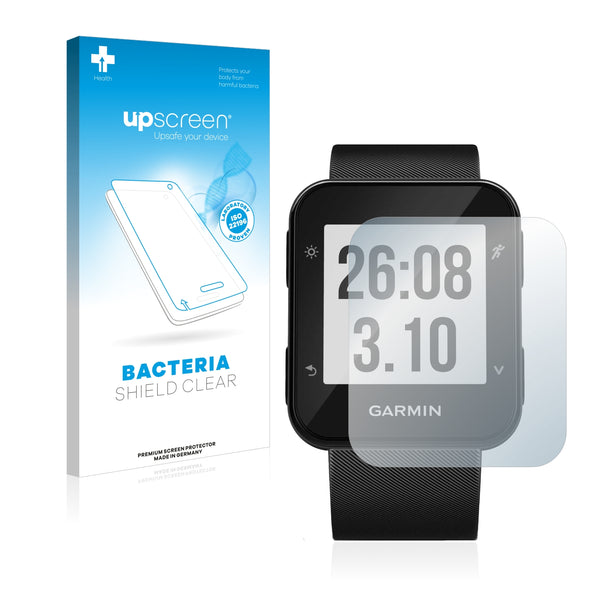 upscreen Bacteria Shield Clear Premium Antibacterial Screen Protector for Garmin Forerunner 30