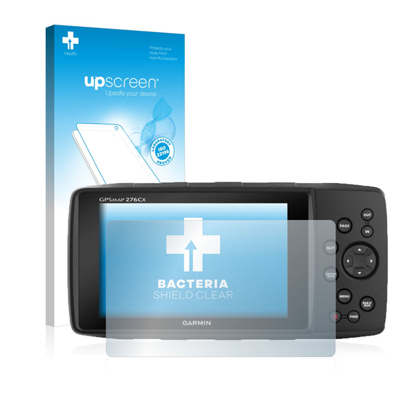 upscreen Bacteria Shield Clear Premium Antibacterial Screen Protector for Garmin GPSMAP 276Cx