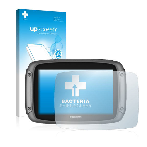 upscreen Bacteria Shield Clear Premium Antibacterial Screen Protector for TomTom Rider 550