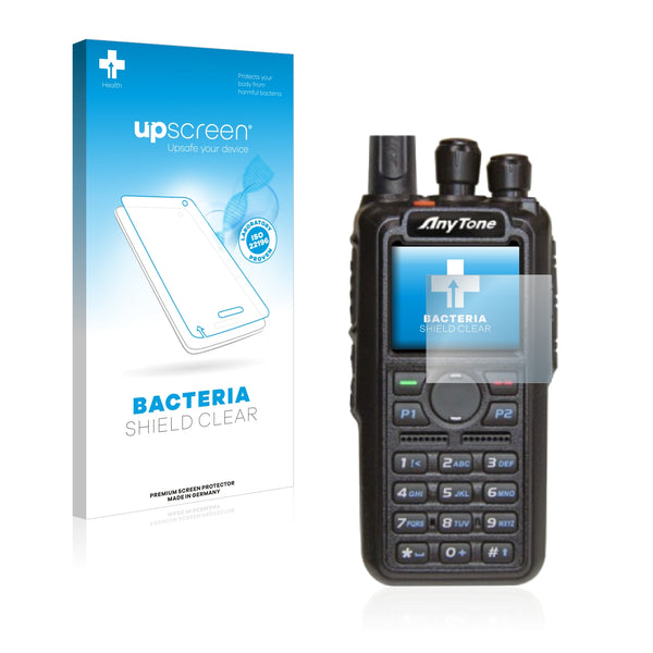 upscreen Bacteria Shield Clear Premium Antibacterial Screen Protector for Anytone AT-D868UV