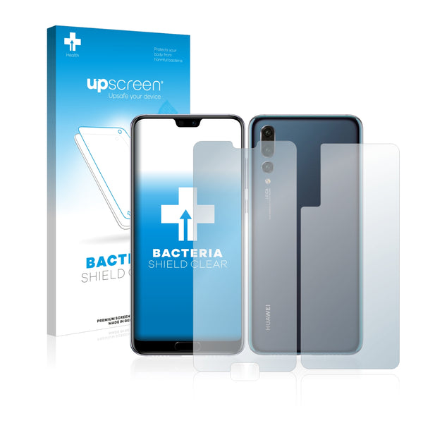 upscreen Bacteria Shield Clear Premium Antibacterial Screen Protector for Huawei P20 Pro (Front + Back)
