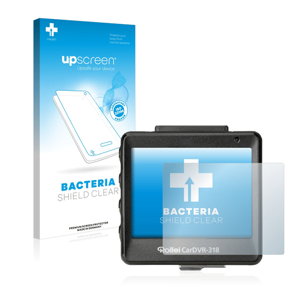 upscreen Bacteria Shield Clear Premium Antibacterial Screen Protector for Rollei CarDVR 318