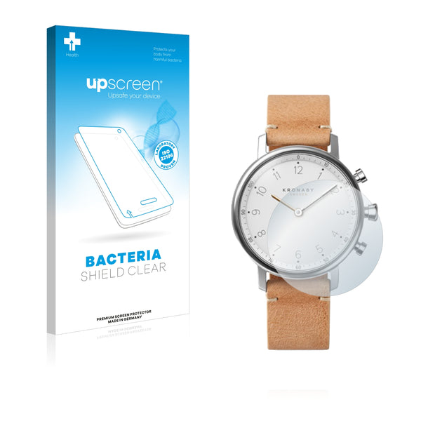 upscreen Bacteria Shield Clear Premium Antibacterial Screen Protector for Kronaby Nord 38 mm