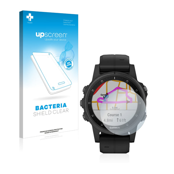 upscreen Bacteria Shield Clear Premium Antibacterial Screen Protector for Garmin fenix 5S Plus (42 mm)
