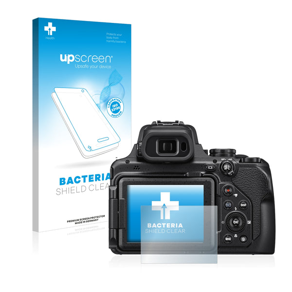 upscreen Bacteria Shield Clear Premium Antibacterial Screen Protector for Nikon Coolpix P1000