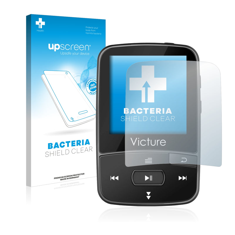 upscreen Bacteria Shield Clear Premium Antibacterial Screen Protector for Victure MP3 Player M3