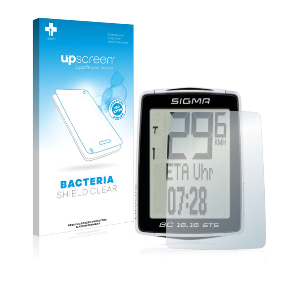 upscreen Bacteria Shield Clear Premium Antibacterial Screen Protector for Sigma BC 16.16 STS