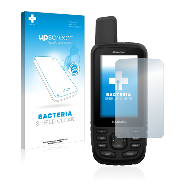 upscreen Bacteria Shield Clear Premium Antibacterial Screen Protector for Garmin GPSMAP 66st