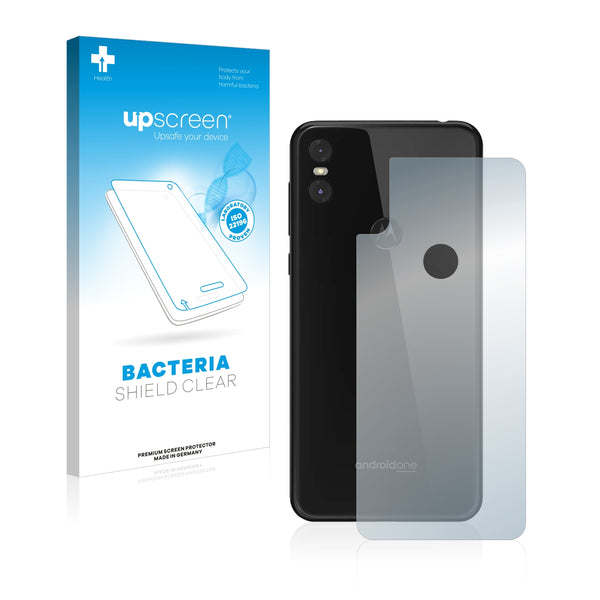 upscreen Bacteria Shield Clear Premium Antibacterial Screen Protector for Motorola One (Back)