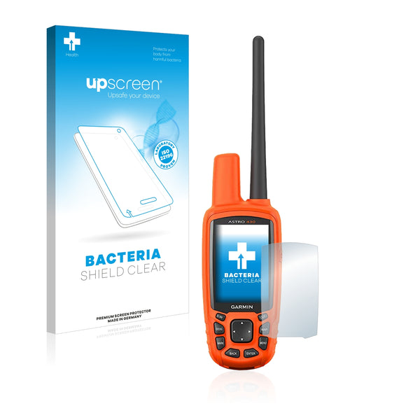 upscreen Bacteria Shield Clear Premium Antibacterial Screen Protector for Garmin Astro 430