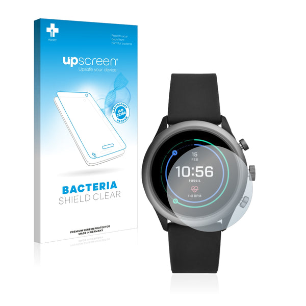 upscreen Bacteria Shield Clear Premium Antibacterial Screen Protector for Fossil Sport (43 mm)