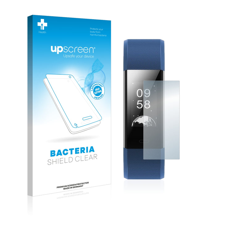 upscreen Bacteria Shield Clear Premium Antibacterial Screen Protector for Antimi Fitness Tracker