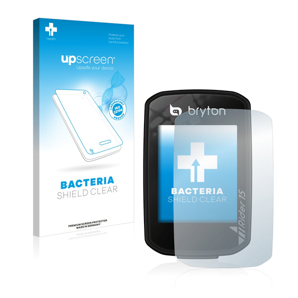 upscreen Bacteria Shield Clear Premium Antibacterial Screen Protector for Bryton Rider 15