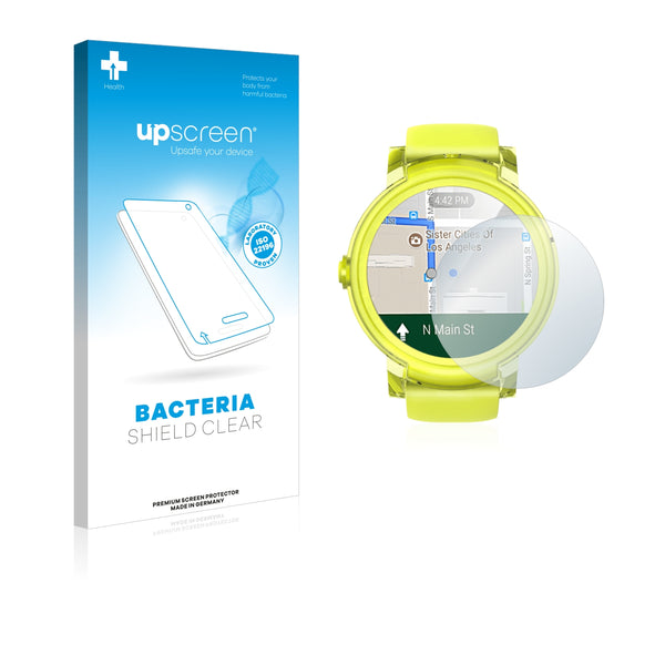 upscreen Bacteria Shield Clear Premium Antibacterial Screen Protector for Mobvoi Ticwatch E Lemon