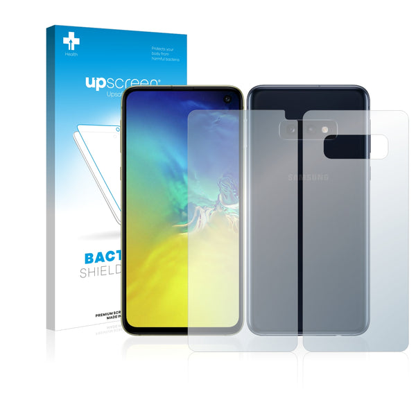 upscreen Bacteria Shield Clear Premium Antibacterial Screen Protector for Samsung Galaxy S10e (Front + Back)