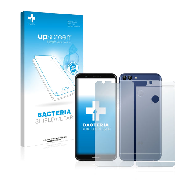 upscreen Bacteria Shield Clear Premium Antibacterial Screen Protector for Huawei P smart 2018 (Front + Back)