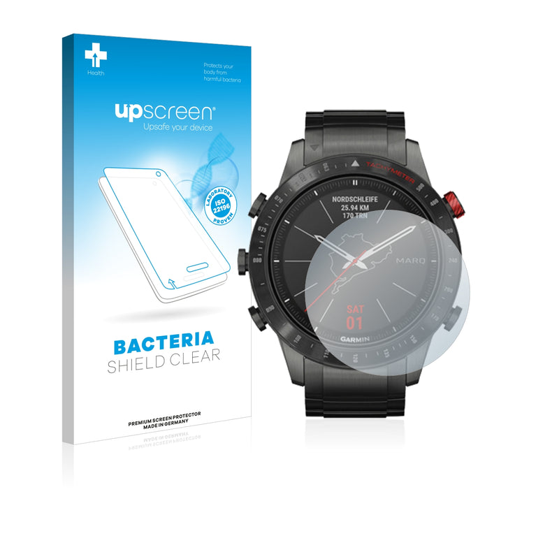 upscreen Bacteria Shield Clear Premium Antibacterial Screen Protector for Garmin Marq Driver