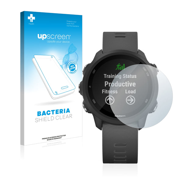 upscreen Bacteria Shield Clear Premium Antibacterial Screen Protector for Garmin Forerunner 245 Music