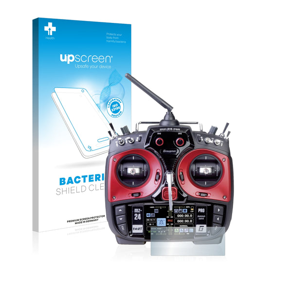 upscreen Bacteria Shield Clear Premium Antibacterial Screen Protector for Graupner mz-24 Pro