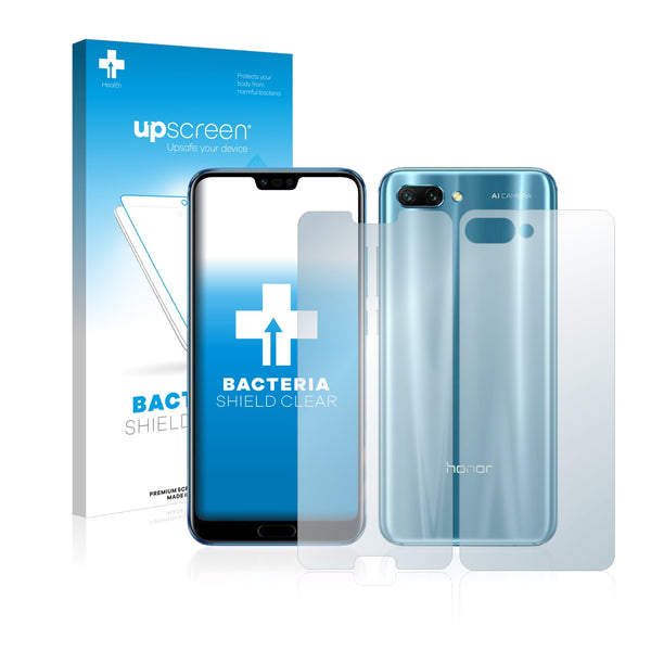 upscreen Bacteria Shield Clear Premium Antibacterial Screen Protector for Honor 10 (Front + Back)