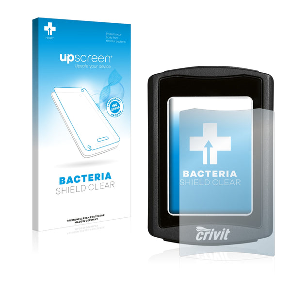upscreen Bacteria Shield Clear Premium Antibacterial Screen Protector for Crivit Fahrradcomputer