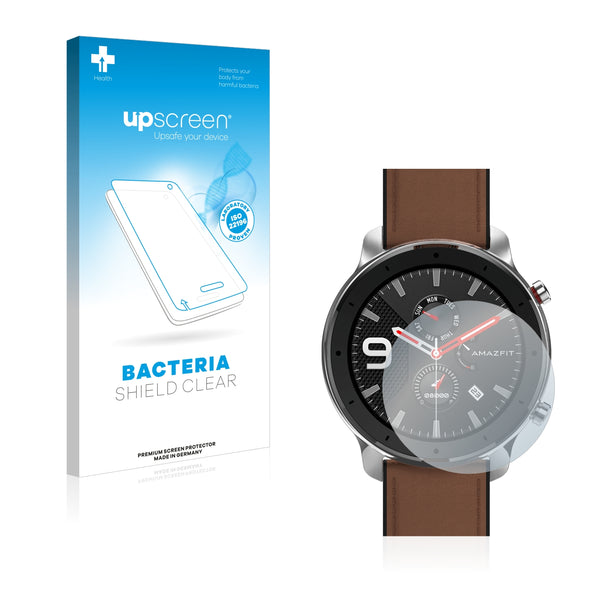 upscreen Bacteria Shield Clear Premium Antibacterial Screen Protector for Huami Amazfit GTR (47 mm)
