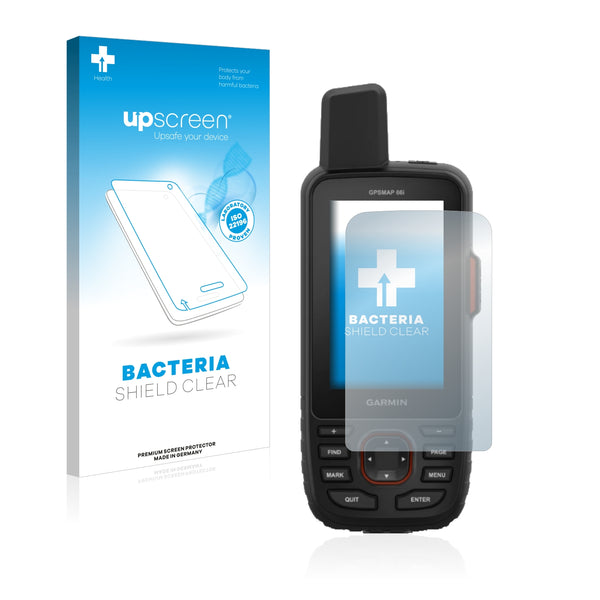 upscreen Bacteria Shield Clear Premium Antibacterial Screen Protector for Garmin GPSMAP 66i