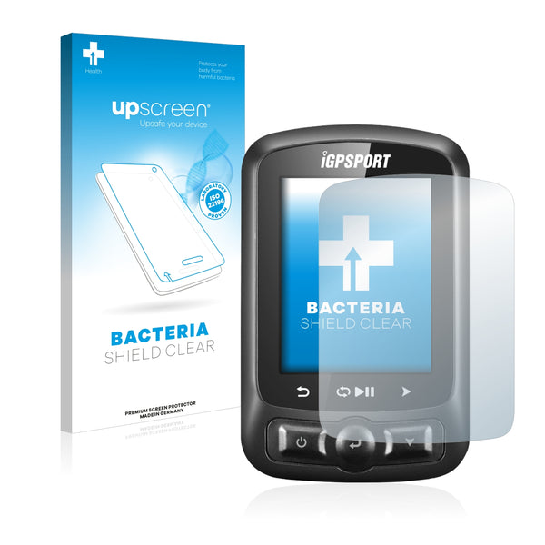 upscreen Bacteria Shield Clear Premium Antibacterial Screen Protector for igpsport iGS620