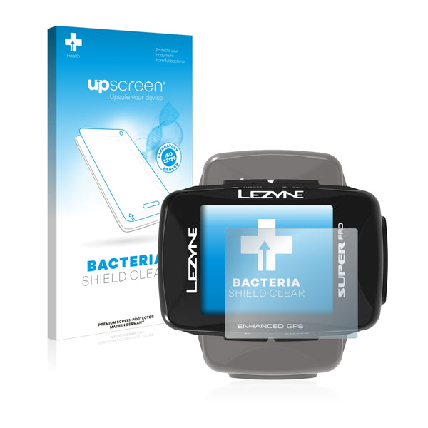 upscreen Bacteria Shield Clear Premium Antibacterial Screen Protector for Lezyne Super Pro GPS