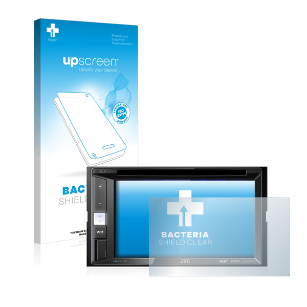 upscreen Bacteria Shield Clear Premium Antibacterial Screen Protector for JVC KW-V250BT