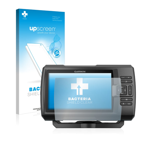 upscreen Bacteria Shield Clear Premium Antibacterial Screen Protector for Garmin Striker Plus 9sv