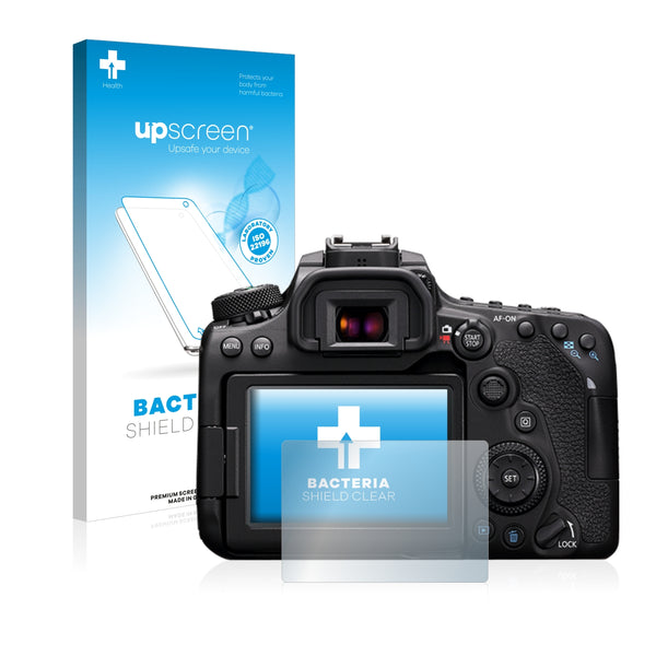 upscreen Bacteria Shield Clear Premium Antibacterial Screen Protector for Canon EOS 90D