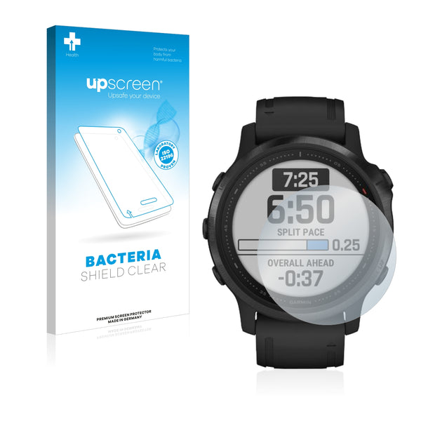 upscreen Bacteria Shield Clear Premium Antibacterial Screen Protector for Garmin Fenix 6S Pro