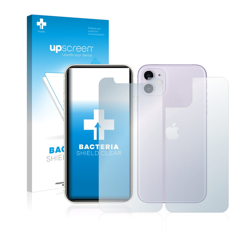 upscreen Bacteria Shield Clear Premium Antibacterial Screen Protector for Apple iPhone 11 (Front + Back)