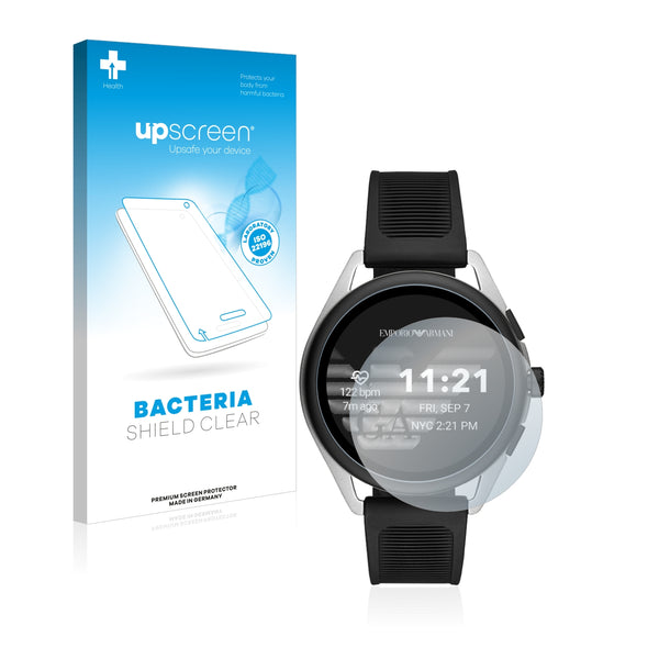upscreen Bacteria Shield Clear Premium Antibacterial Screen Protector for Emporio Armani Connected Smartwatch 3
