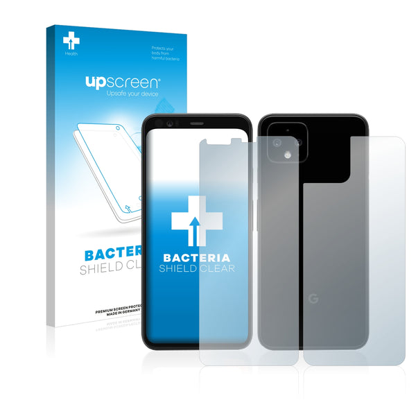 upscreen Bacteria Shield Clear Premium Antibacterial Screen Protector for Google Pixel 4 (Front + Back)