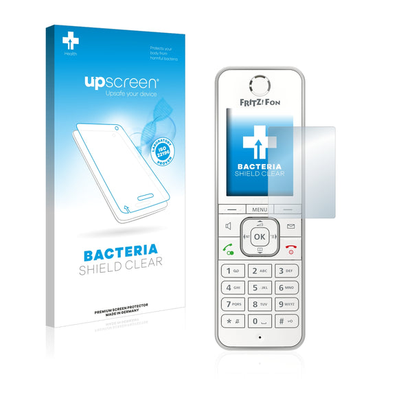 upscreen Bacteria Shield Clear Premium Antibacterial Screen Protector for AVM Fritz!Fon C6