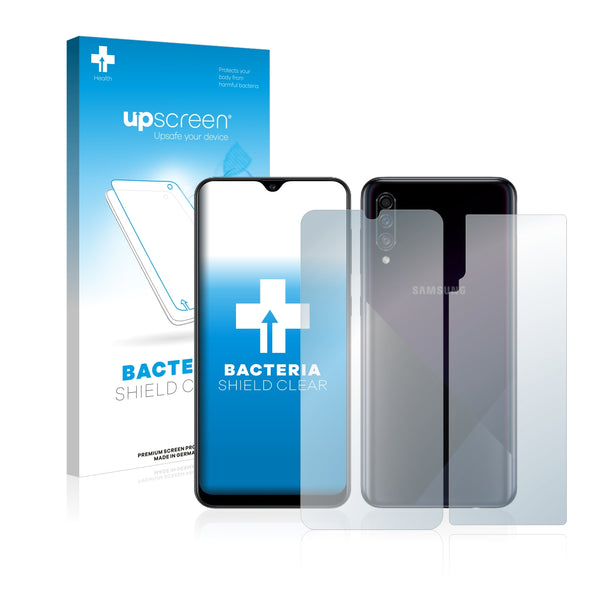 upscreen Bacteria Shield Clear Premium Antibacterial Screen Protector for Samsung Galaxy A30s (Front + Back)