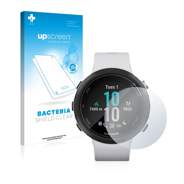 upscreen Bacteria Shield Clear Premium Antibacterial Screen Protector for Garmin Swim 2