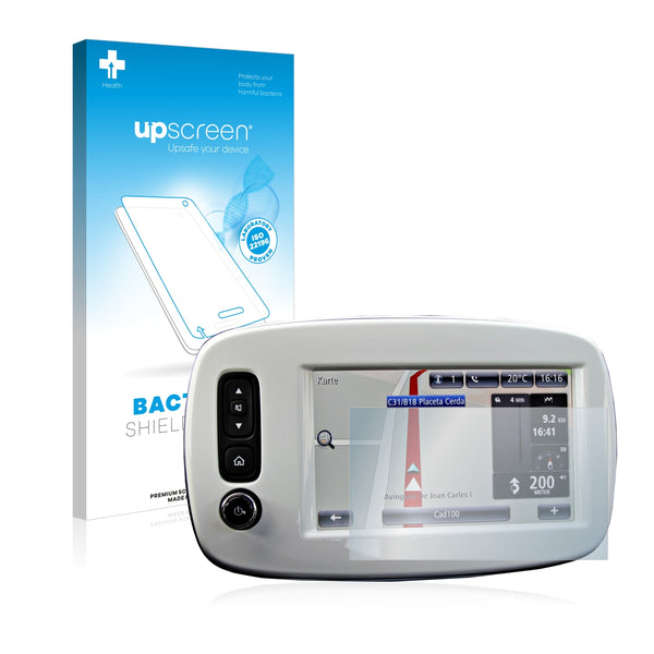upscreen Bacteria Shield Clear Premium Antibacterial Screen Protector for TomTom Smart 453 2018